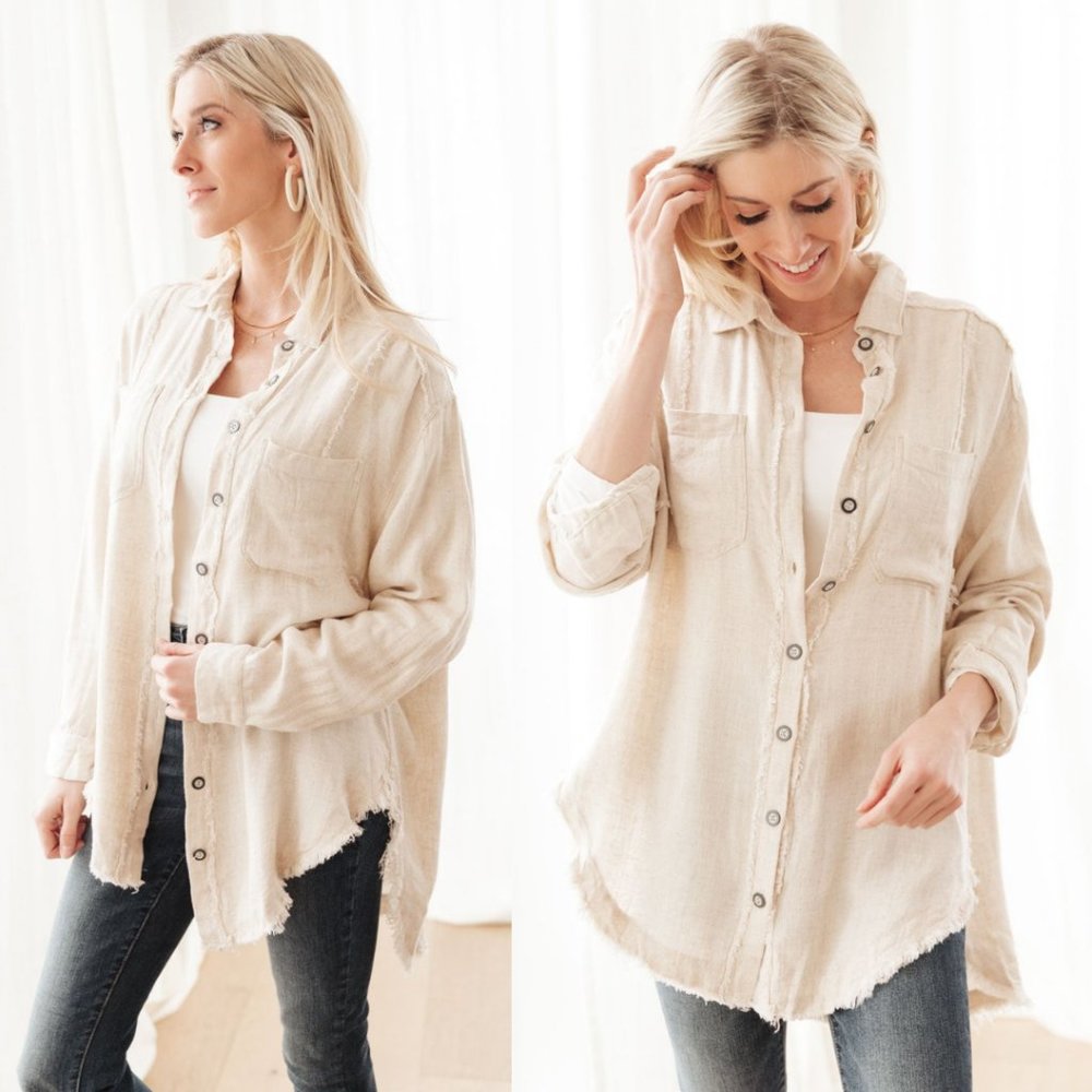 Sweet Kiss Shacket In Natural